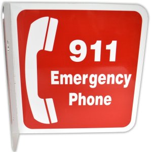 911 Emergency Sign